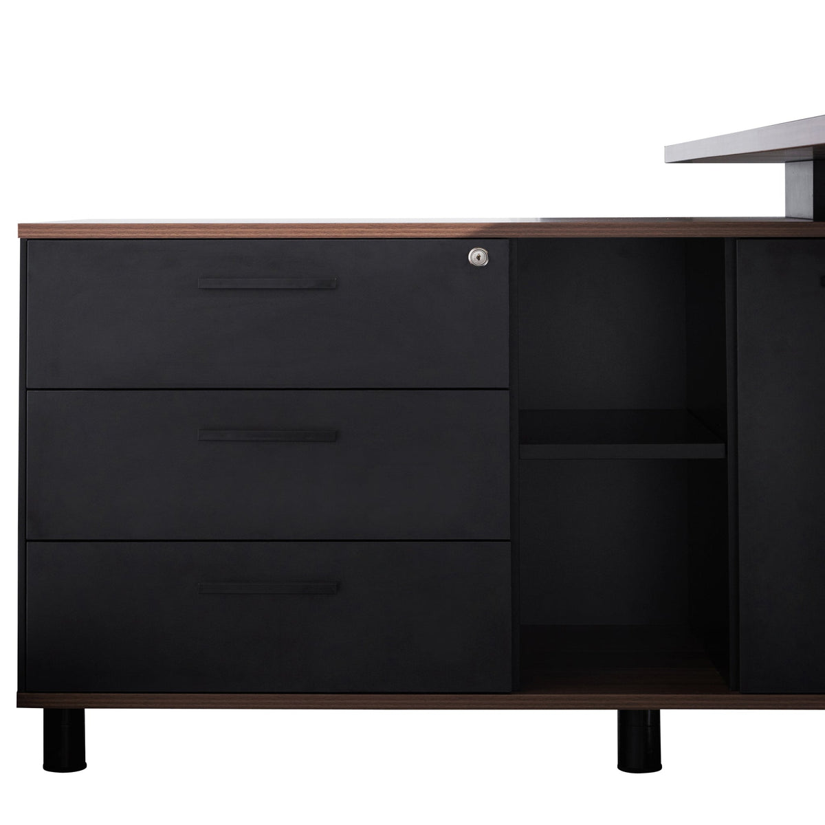Halo 1.8m Executive Desk with Left Return – Walnut – view 5