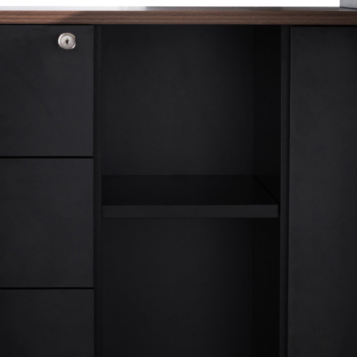 Halo 1.8m Executive Desk with Left Return – Walnut – view 6