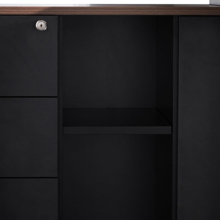 Halo 1.8m Executive Desk with Left Return – Walnut – view 6