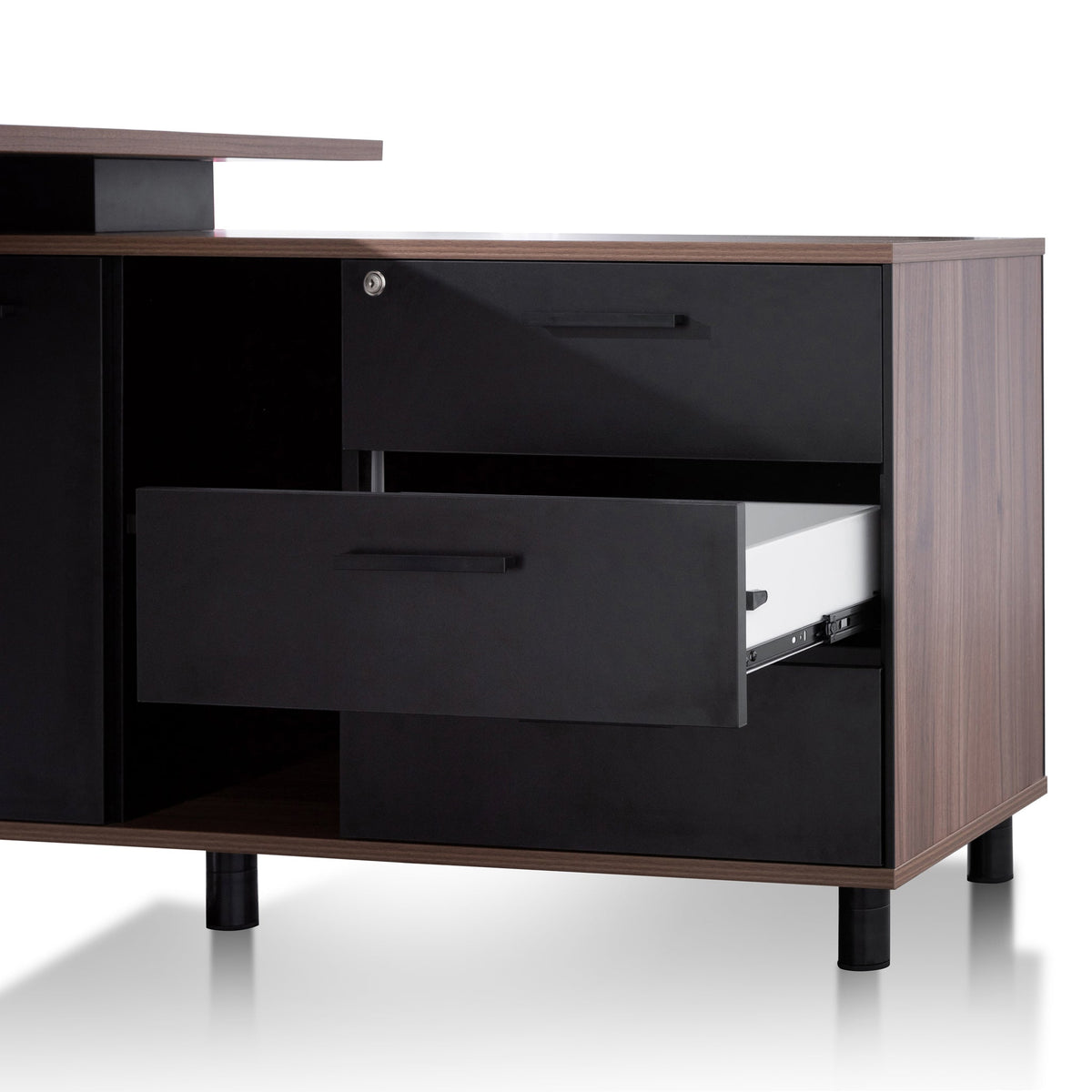 Halo 1.8m Executive Desk with Right Return – Walnut – view 10