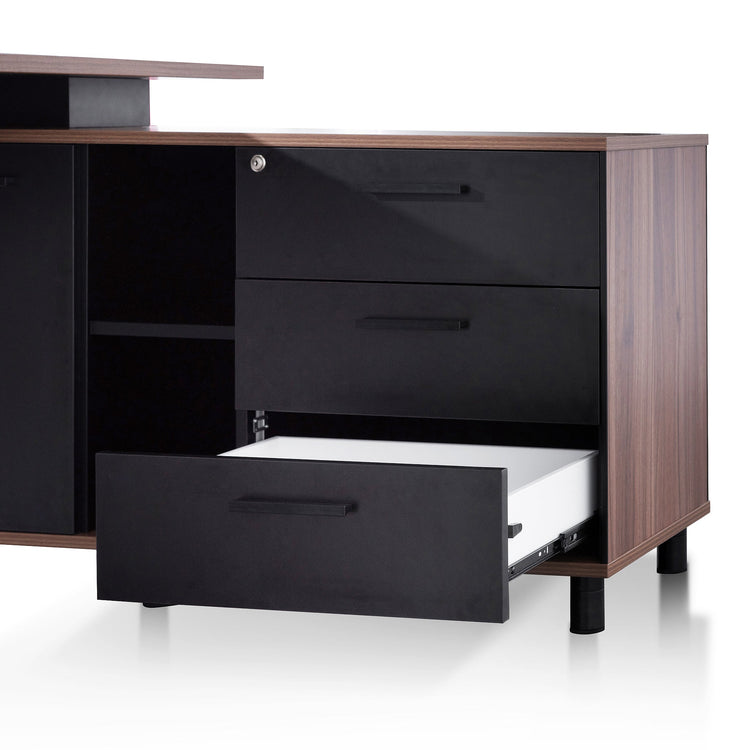 Halo 1.8m Executive Desk with Right Return – Walnut – view 11
