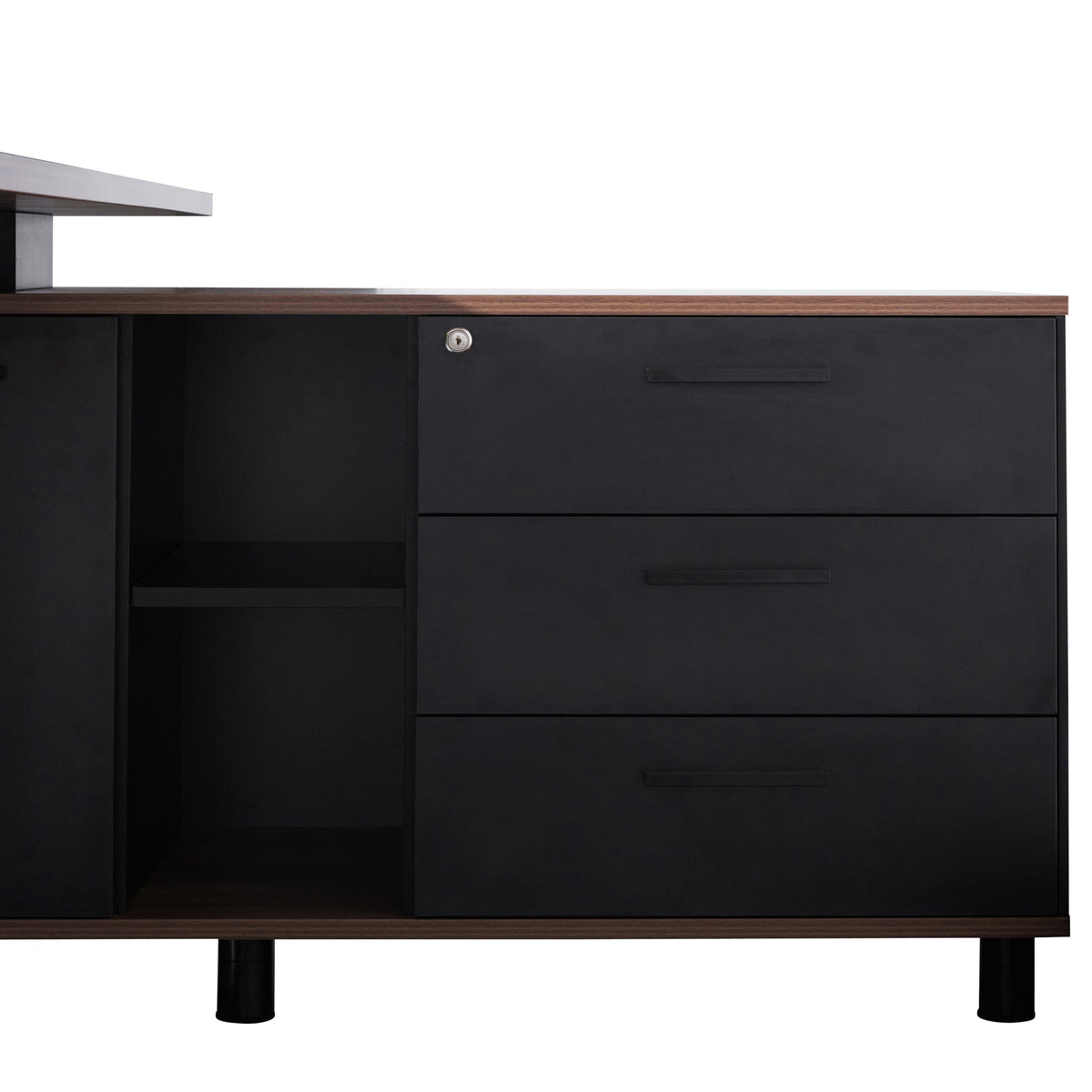Halo 1.8m Executive Desk with Right Return – Walnut – view 5