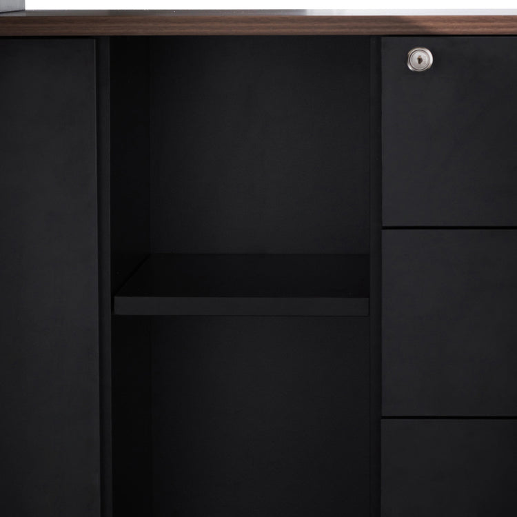 Halo 1.8m Executive Desk with Right Return – Walnut – view 6