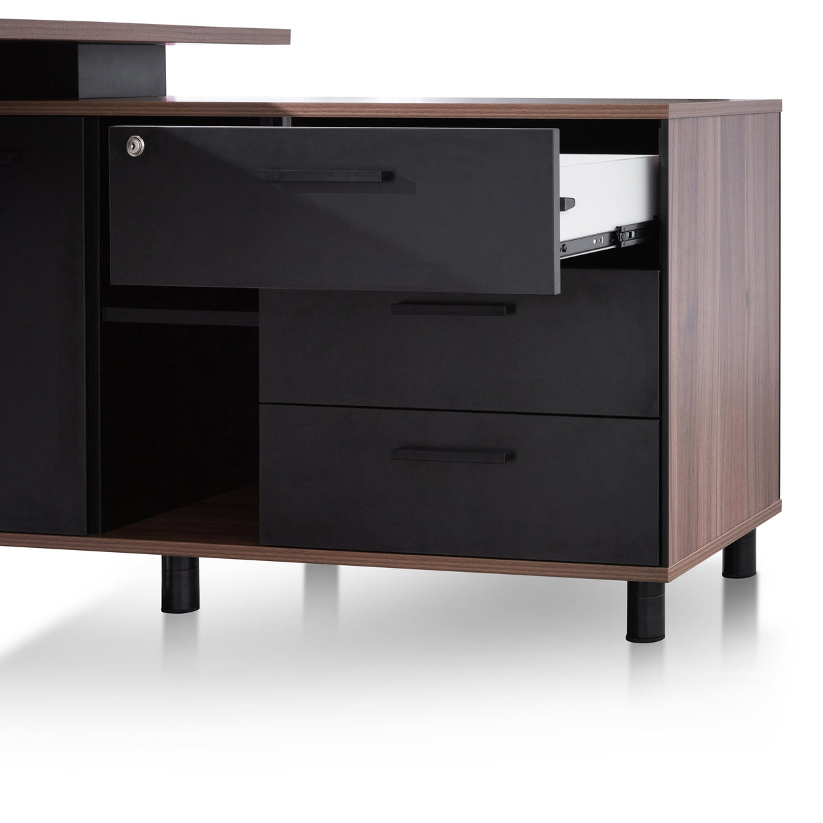 Halo 1.8m Executive Desk with Right Return – Walnut – view 9