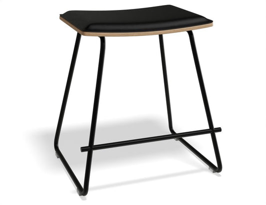 Hudson Low Stool - Black - Black Pad