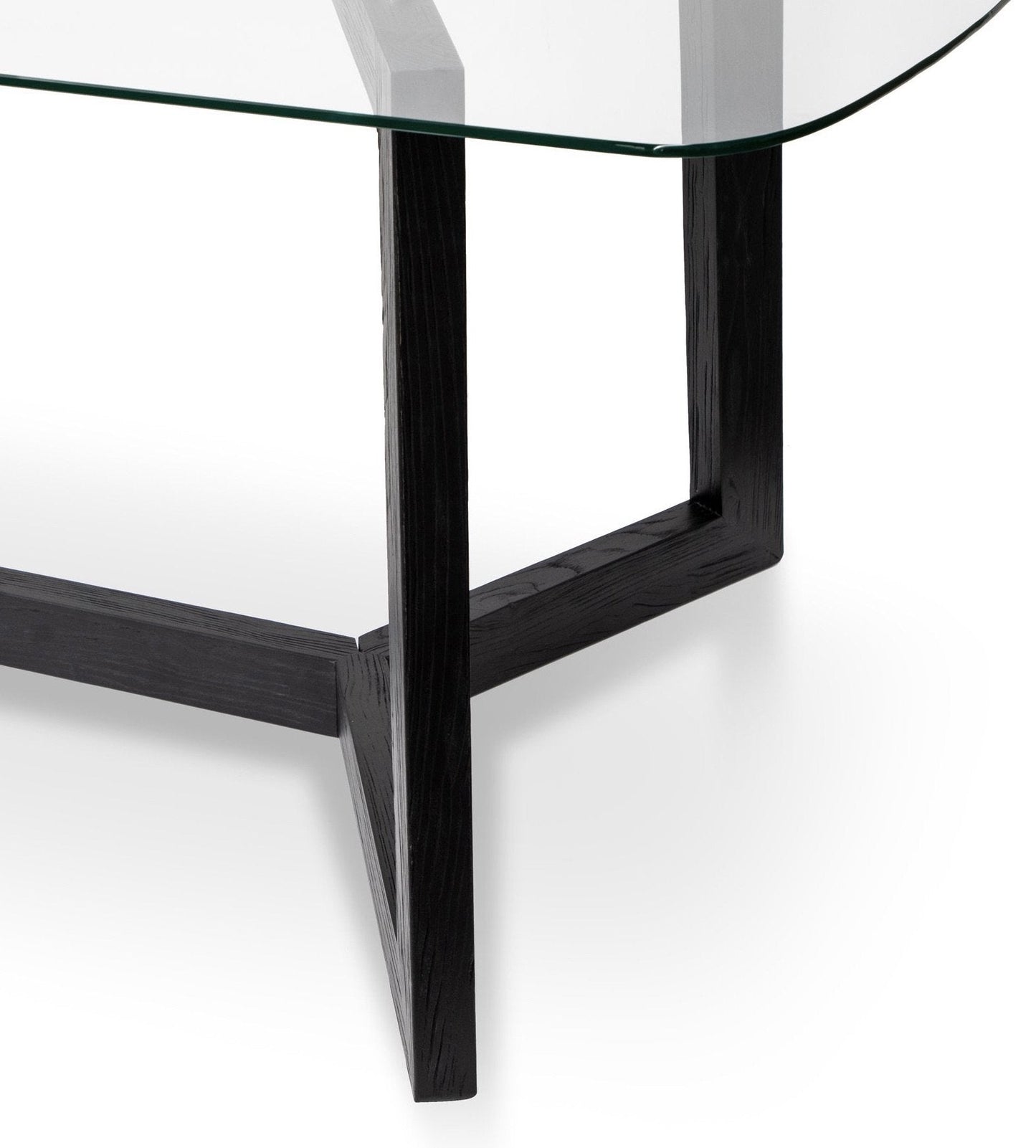 Ex Display - Massey 2.4m Dining Table - Glass Top with Black Base