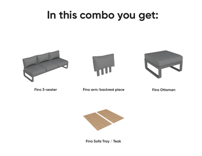 Fino 3- Seater With Ottoman Outdoor Modular Sofa