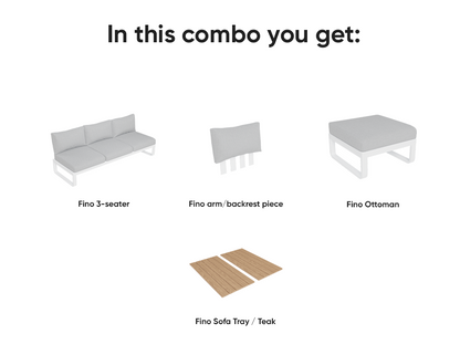 Fino 3- Seater With Ottoman Outdoor Modular Sofa