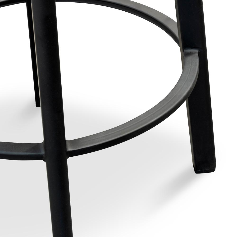 Set of 2 - James 65cm Bar Stool - Natural Timber Seat and Black Frame