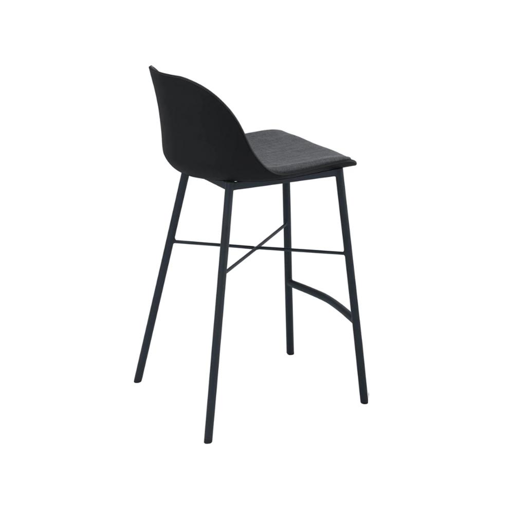 Jora Cushion Seat 69.5cm Bar Stool - Black