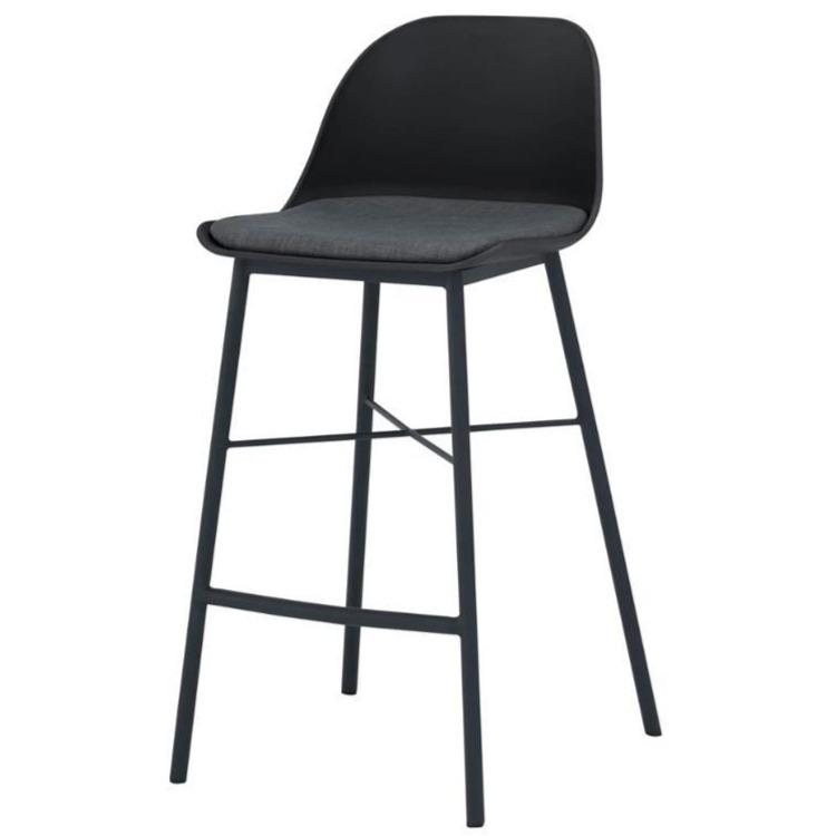 Jora Cushion Seat 69.5cm Bar Stool - Black