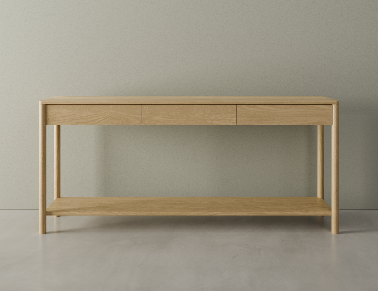 Nordica Console Table in Solid Oak - 172cm