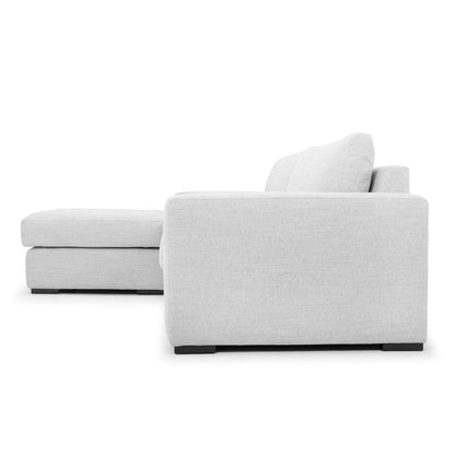 3 Seater Sofa With Chaise - Light Texture Grey