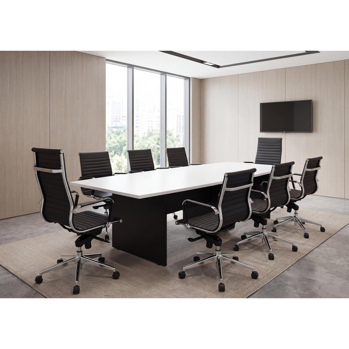 Logan Boat Shape Conference Table – office setting