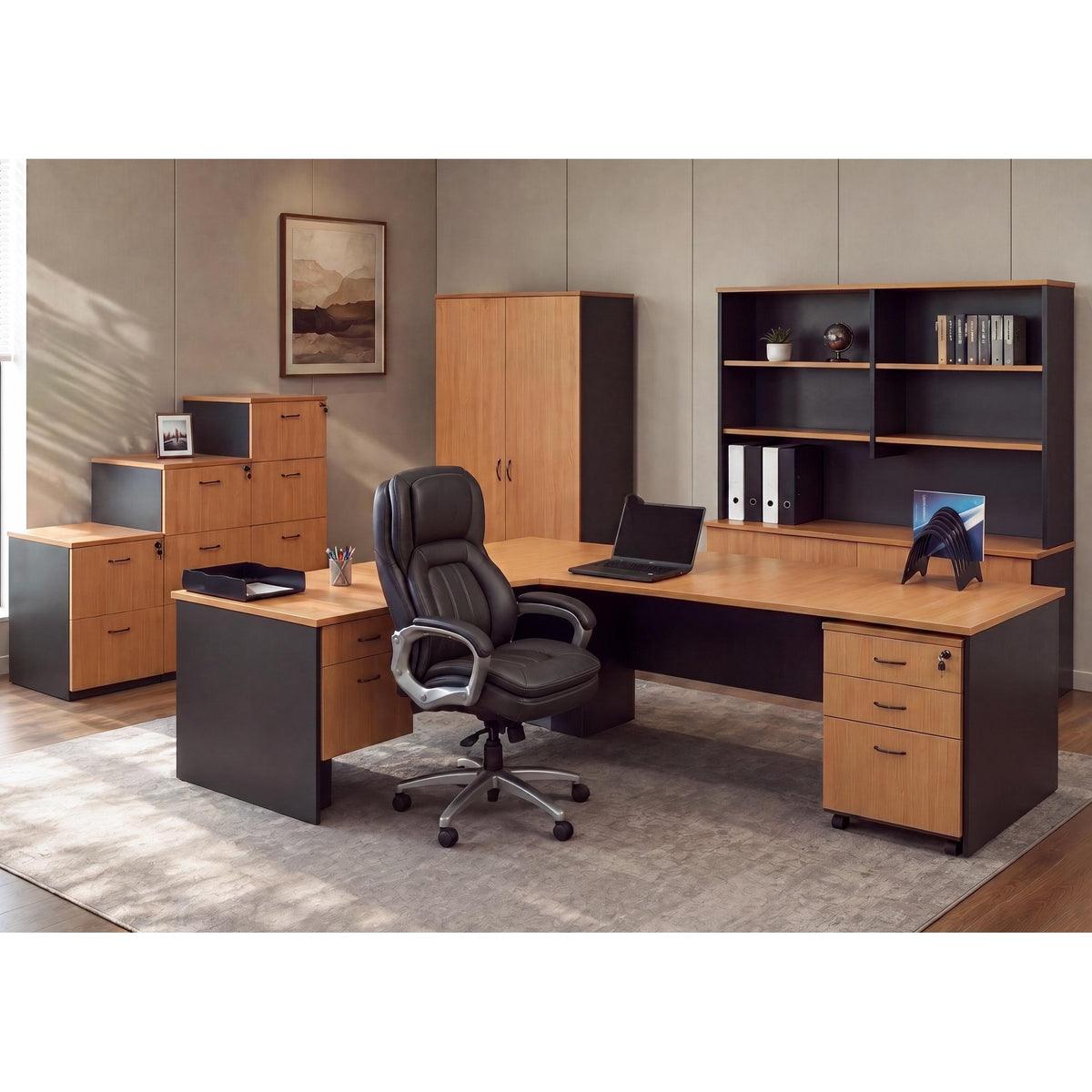 Logan Desk Hutch – office setting
