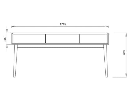 Copenhagen Console Table - 3 Draws - Oak - Extra Long