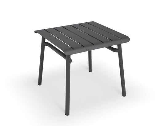 Roku Outdoor Low Stool Footrest in Matt Charcoal