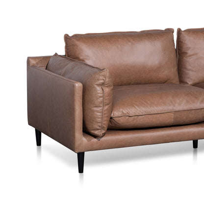 CLC6249-KSO 4 Seater Right Chaise Leather Sofa - Saddle Brown - Last one