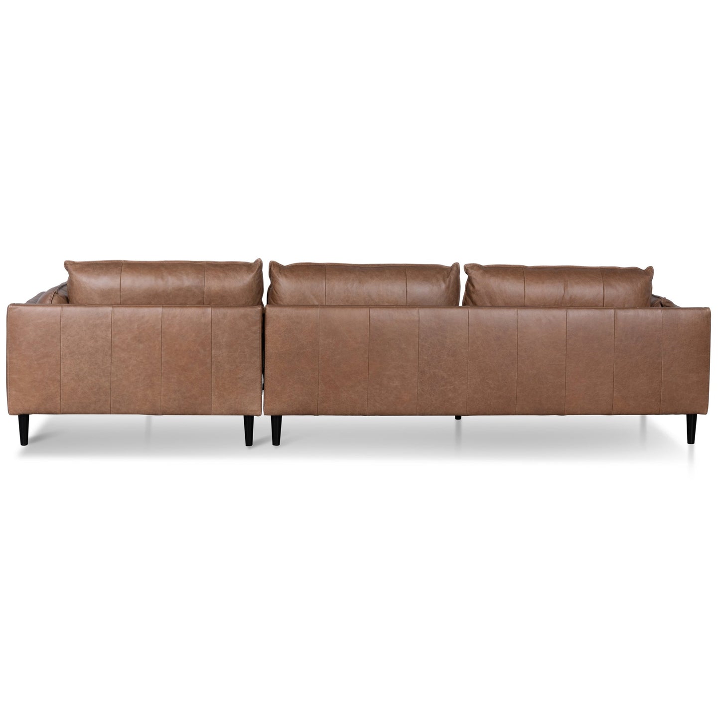 CLC6249-KSO 4 Seater Right Chaise Leather Sofa - Saddle Brown - Last one