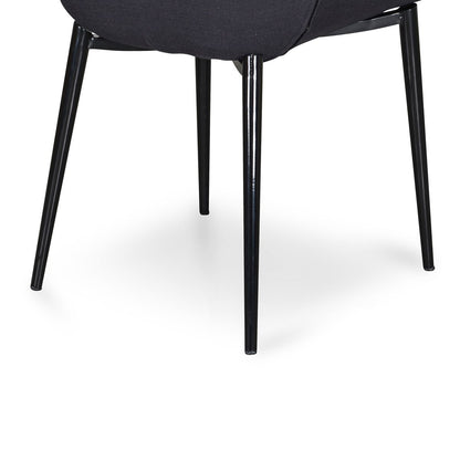 Ex Display - Lynton Fabric Dining Chair - Black