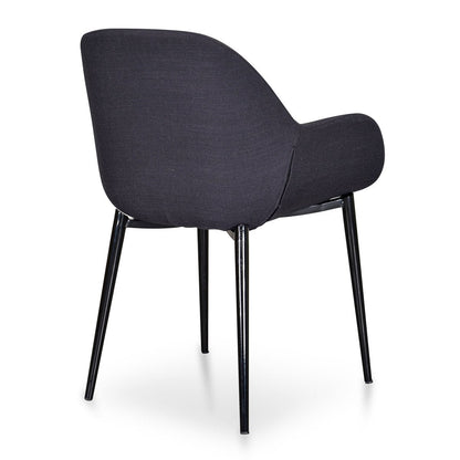 Ex Display - Lynton Fabric Dining Chair - Black
