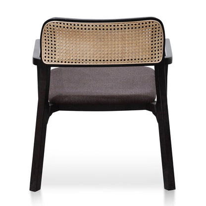 Fabric Armchair - Anchor Grey with Black Legs