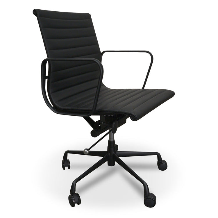 Floyd PU Leather Office Chair – Full Black – view 2