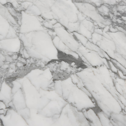 Ex Display - Maxwell 1.8m White Marble Dining Table - Black Legs