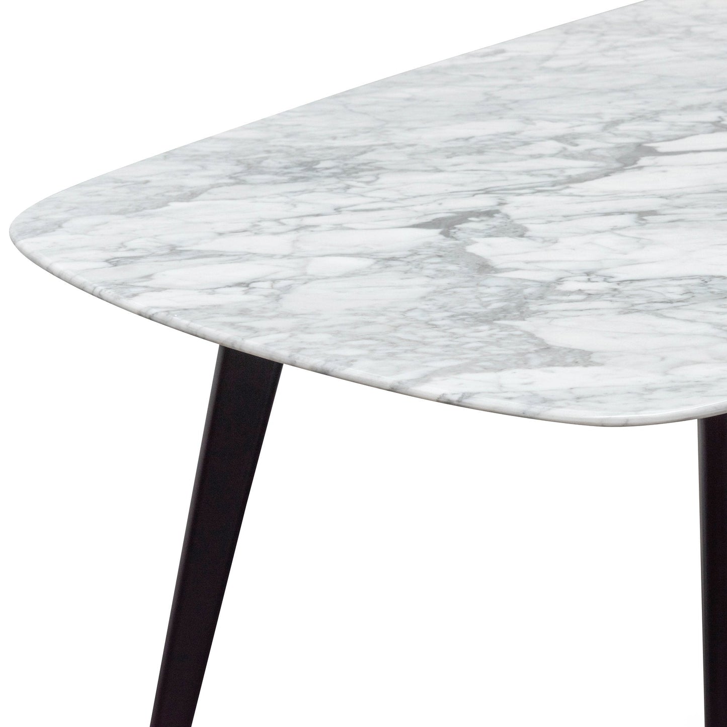 Ex Display - Maxwell 1.8m White Marble Dining Table - Black Legs
