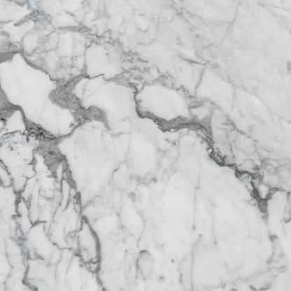 Ex Display - Maxwell 1.8m White Marble Dining Table - Black Legs