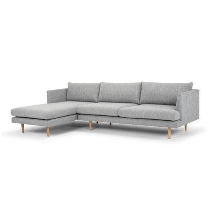 Seater With Left Chaise Sofa - Graphite Grey with Natural Legs