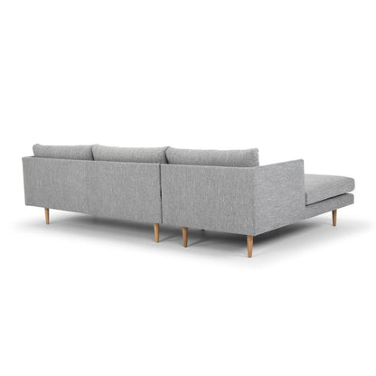 Seater With Left Chaise Sofa - Graphite Grey with Natural Legs