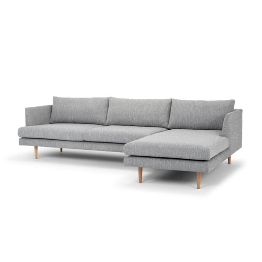 CLC2864-FA 3 Seater With Right Chaise Sofa - Graphite Grey with Natural Legs