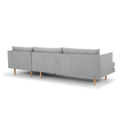 3 Seater With Right Chaise Sofa - Graphite Grey with Natural Legs