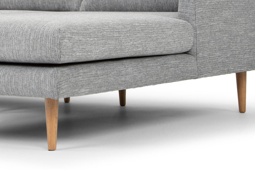 3 Seater With Right Chaise Sofa - Graphite Grey with Natural Legs