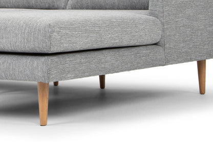 3 Seater With Right Chaise Sofa - Graphite Grey with Natural Legs