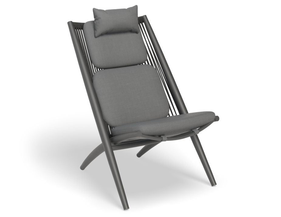 Minori Lounge Chair - Outdoor - Charcoal - Dark Grey Cushion