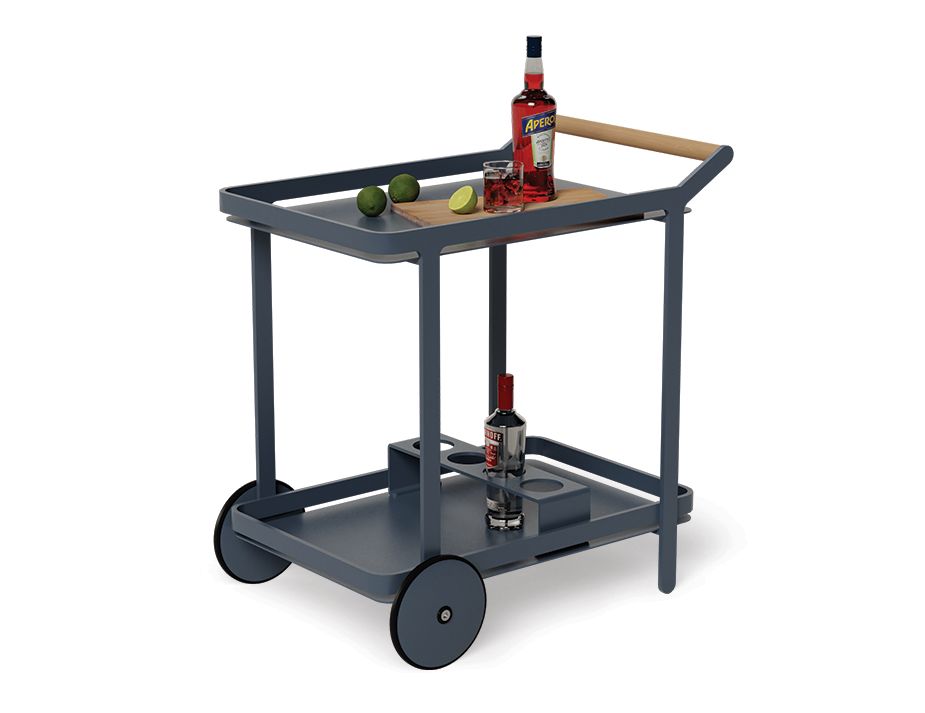 Imola Outdoor Bar Cart - Midnight Blue