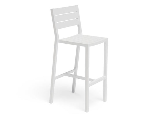 Halki Stool With Backrest - White - No Cushion