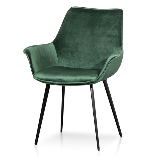 Ex Display - Nola Dining Chair - Dark Green Velvet