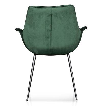 Ex Display - Nola Dining Chair - Dark Green Velvet