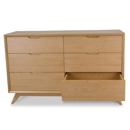 6 Drawer Wide Chest - Natural