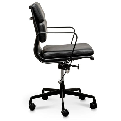 Low Back Leather Office Chair - Full Black