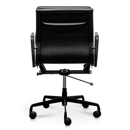 Low Back Leather Office Chair - Full Black