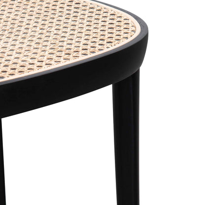 Set of 2 - Orval Rattan Dining Chair - Black with Natural Seat