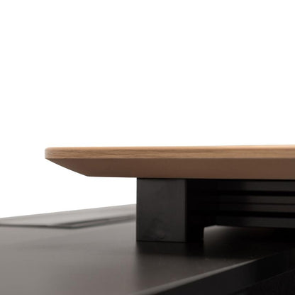 2m Left Return Office Desk - Natural - Black