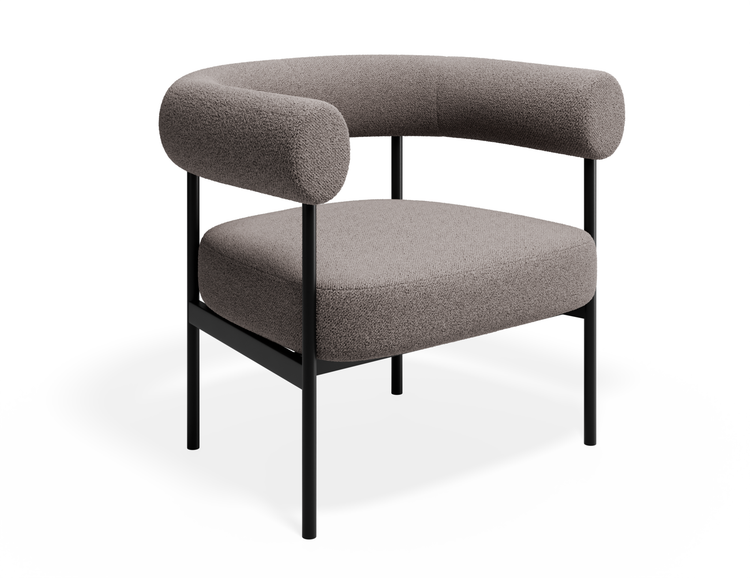 Marlowe Occasional Chair - Black Legs - Oyster Grey Fabric
