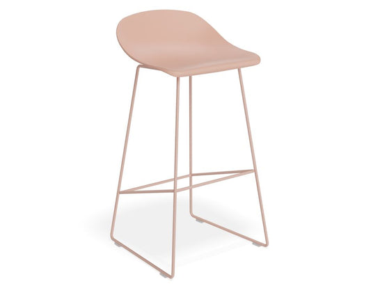 Pop Stool - Soft Pink Frame and Shell Seat  - 75cm Commercial Bar Height