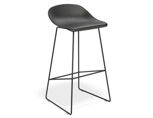 Pop - Black Frame and Black Shell Seat  - 75cm Commercial Bar Height