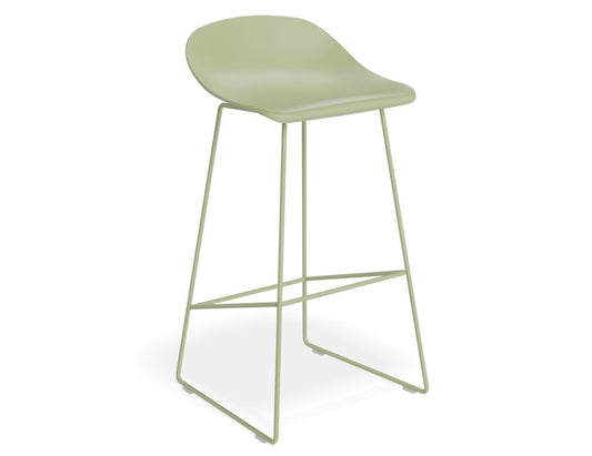 Pop Stool - Dusty Green Frame and Shell Seat  - 75cm Commercial Bar Height